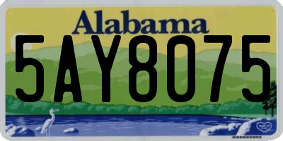 AL license plate 5AY8075
