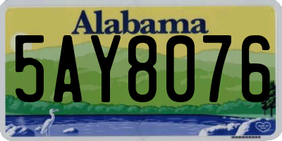 AL license plate 5AY8076