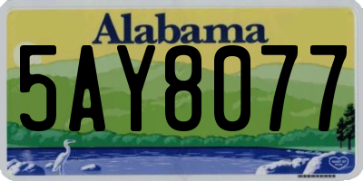 AL license plate 5AY8077