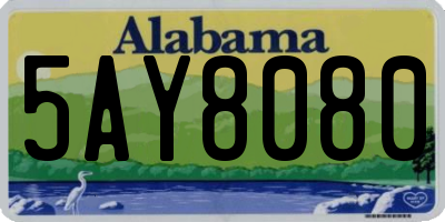 AL license plate 5AY8080