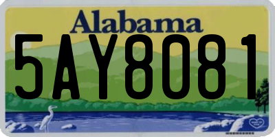 AL license plate 5AY8081
