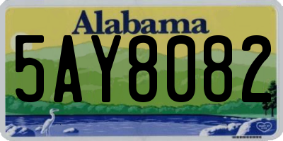AL license plate 5AY8082