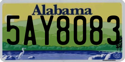 AL license plate 5AY8083