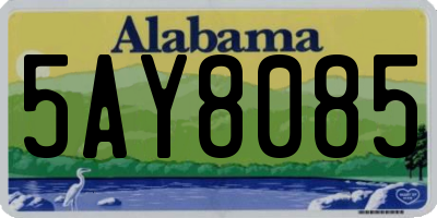 AL license plate 5AY8085