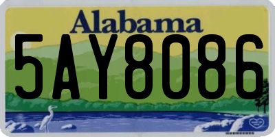 AL license plate 5AY8086