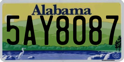 AL license plate 5AY8087