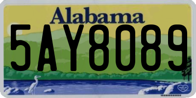 AL license plate 5AY8089