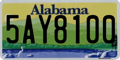 AL license plate 5AY8100