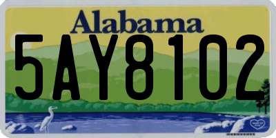 AL license plate 5AY8102