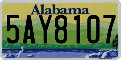AL license plate 5AY8107