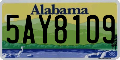 AL license plate 5AY8109