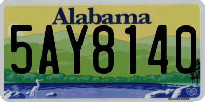 AL license plate 5AY8140