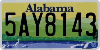 AL license plate 5AY8143