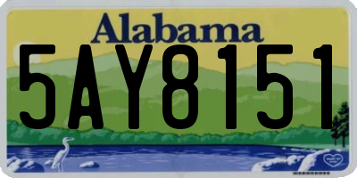 AL license plate 5AY8151