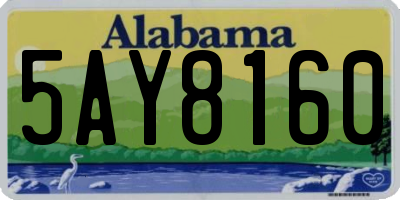 AL license plate 5AY8160