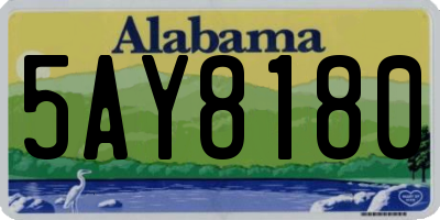 AL license plate 5AY8180