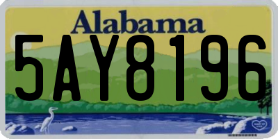 AL license plate 5AY8196