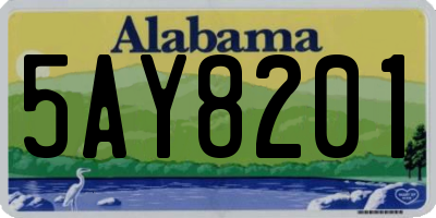 AL license plate 5AY8201