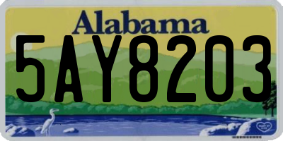 AL license plate 5AY8203