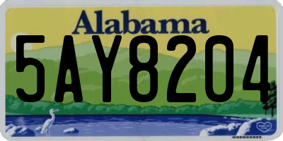 AL license plate 5AY8204