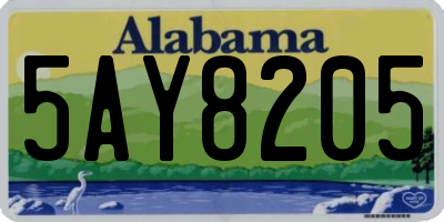 AL license plate 5AY8205