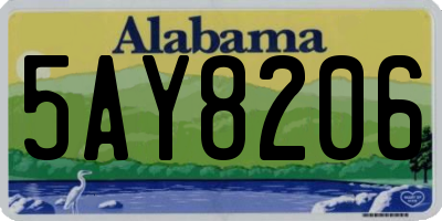 AL license plate 5AY8206