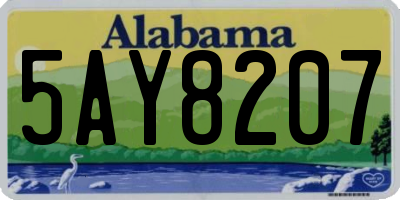 AL license plate 5AY8207