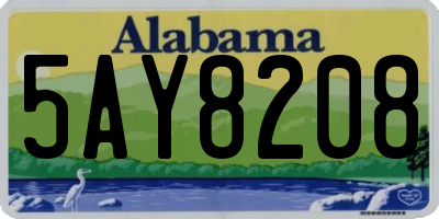 AL license plate 5AY8208