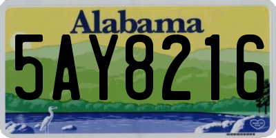 AL license plate 5AY8216