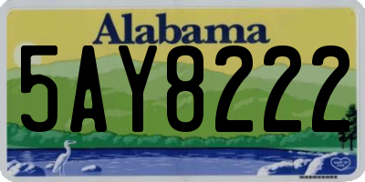 AL license plate 5AY8222