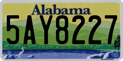AL license plate 5AY8227