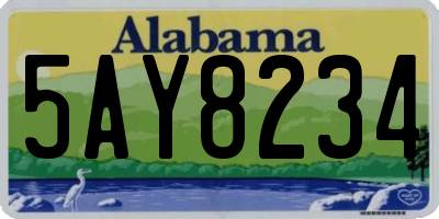 AL license plate 5AY8234