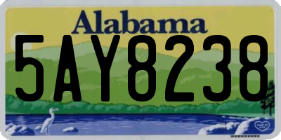 AL license plate 5AY8238