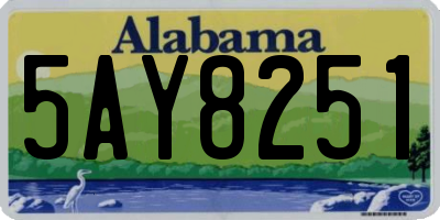 AL license plate 5AY8251
