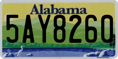 AL license plate 5AY8260