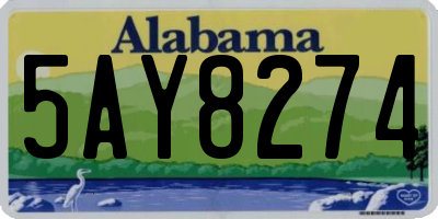AL license plate 5AY8274