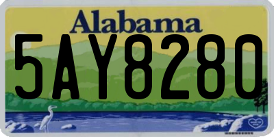 AL license plate 5AY8280