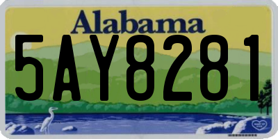 AL license plate 5AY8281