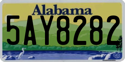 AL license plate 5AY8282