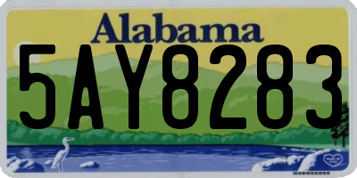 AL license plate 5AY8283
