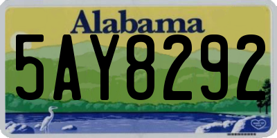 AL license plate 5AY8292