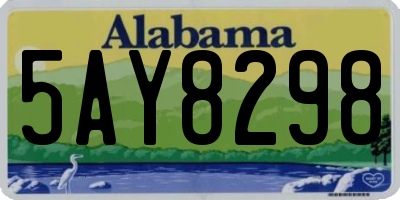 AL license plate 5AY8298