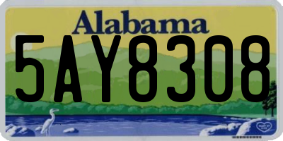 AL license plate 5AY8308