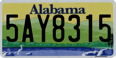 AL license plate 5AY8315