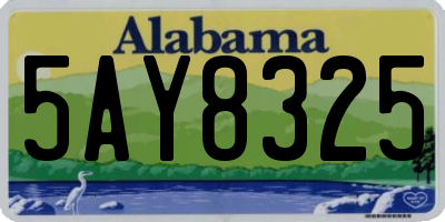 AL license plate 5AY8325