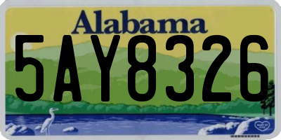 AL license plate 5AY8326