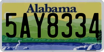 AL license plate 5AY8334