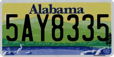 AL license plate 5AY8335