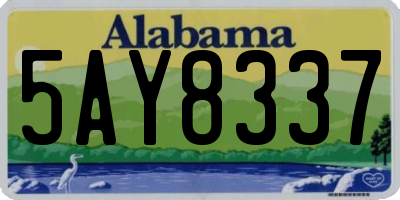 AL license plate 5AY8337