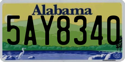 AL license plate 5AY8340